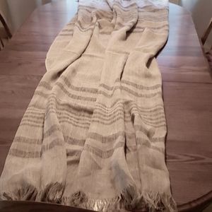 Arhaus NWOT Linen Striped Table Cloth Runner